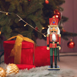 35cm red and green wooden nutcracker soldier Christmas decoration