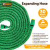 Expandable Garden Hose Pipe 15m/50ft - Expanding Flexible Anti Tangle Portable Lightweight Hosepipe - Includes 7 Function Nozzle Spray Gun Adapters Hanging Hook Holder - Outdoor Patio Lawn Reel