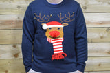 Benross navy reindeer 3D knitted Christmas jumper – XL