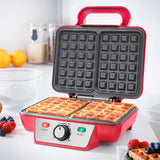 Global Gizmos red two-waffle maker