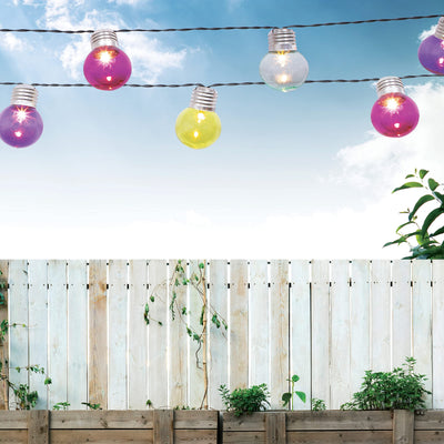 GardenKraft 75100 50 LED Retro Style Globe String Lights / Mains Powered LEDs / Great For Gardens, Patios, Gazebos & Parties / 12.3m Cord Length with 5m Lead Wire / Multi-Coloured Lights