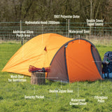 Milestone two-person pop-up dome tent with porch