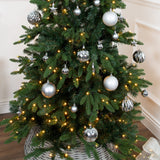 Silver shatterproof Christmas baubles set of 50 mixed sizes