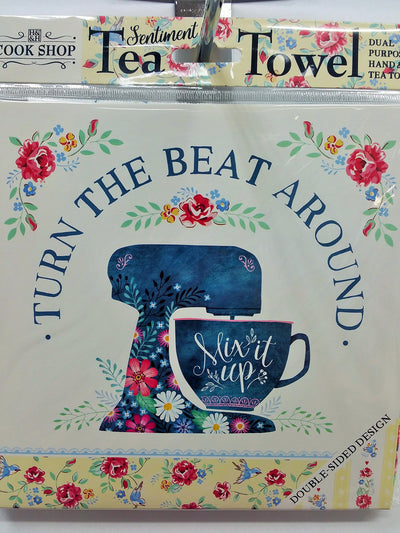 Personalised Sentimental Tea Towels---TURN BEAT AROUND---From British Cook Shop Presented by Sterling Effectz