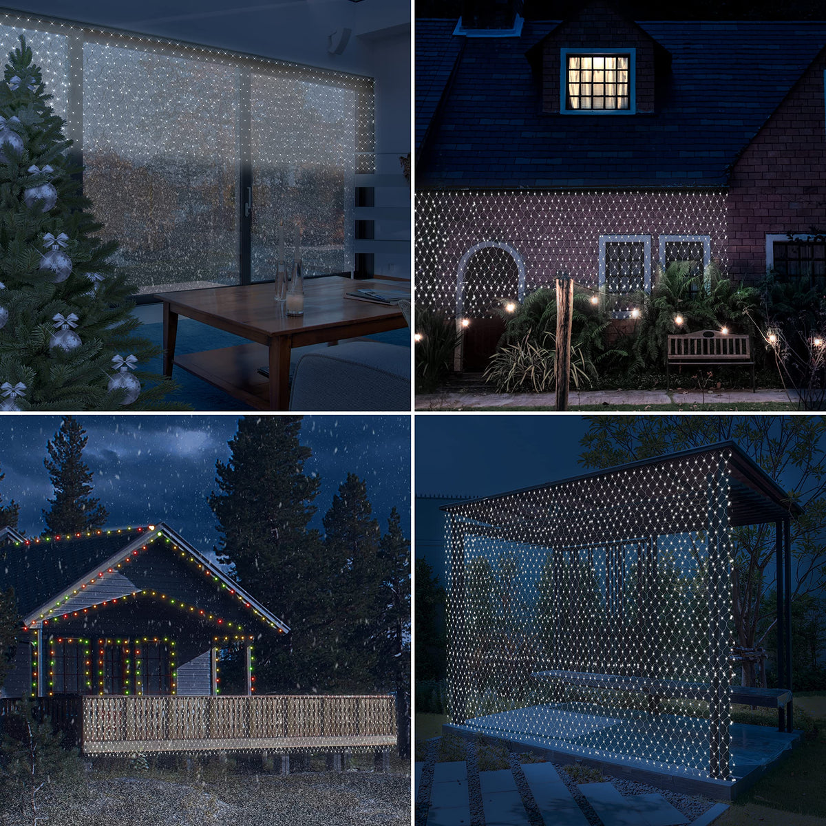 360 bright white LED Christmas net lights – 3.5 x 1.2m