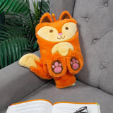 Night Owl fox plush 2 litre hot water bottle with hand-warming pouch