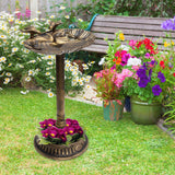 GardenKraft bronze-effect clam shell bird bath with built-in planter, 66cm