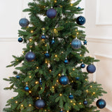 Navy shatterproof Christmas baubles set of 50 mixed sizes