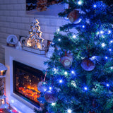 100 blue and warm white LED chaser Christmas lights – 6.9m