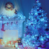 100 blue and warm white LED chaser Christmas lights – 6.9m