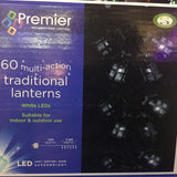 60 white LED lantern Christmas lights with eight modes