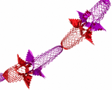 Red & Purple Christmas Foil Ceiling Decorations | 9ft Garlands, Stars & Cascades