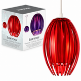 Benross Varese red acrylic ribbed ceiling pendant light shade with original retail packaging