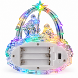 Battery compartment on LED acrylic Nativity scene for 3 AAA batteries