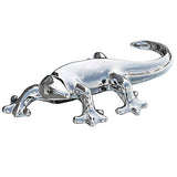Large silver ceramic gecko sculpture