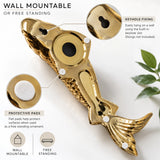 Gold ceramic koi fish ornament mounting features