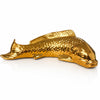 Large gold ceramic koi fish ornament