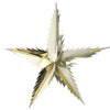 Cream and gold spiky star foil Christmas ceiling decoration