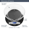 Blackmoor Digital Kitchen Scales with Bowl/Black Colour/Weighing Scales for Cooking & Baking/Weigh in Ounces and Grams/Backlit LCD Display / 5kg Capacity/Tare Function