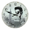 Hometime 30cm Elvis wall clock with New York skyline design