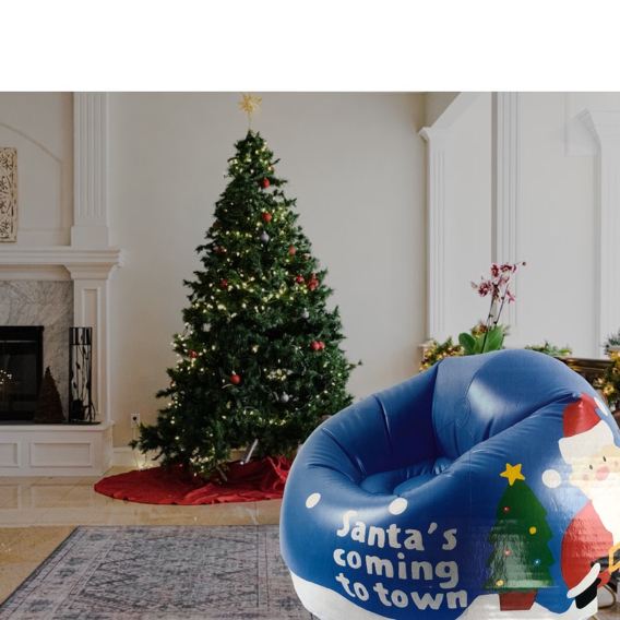 Inflatable Christmas chair with foot pump
