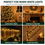 Warm white battery timer Christmas lights indoor and outdoor uses