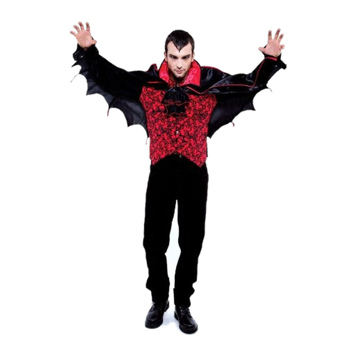 Men's Count Vampire Costume – Black & Red, Medium 42–44 on a clean white square background