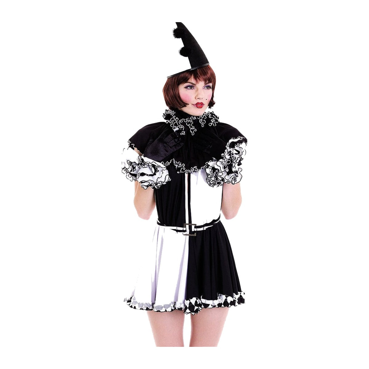 Paper Magic French Kiss Pierrot Costume – Black & White, Small on a clean white square background
