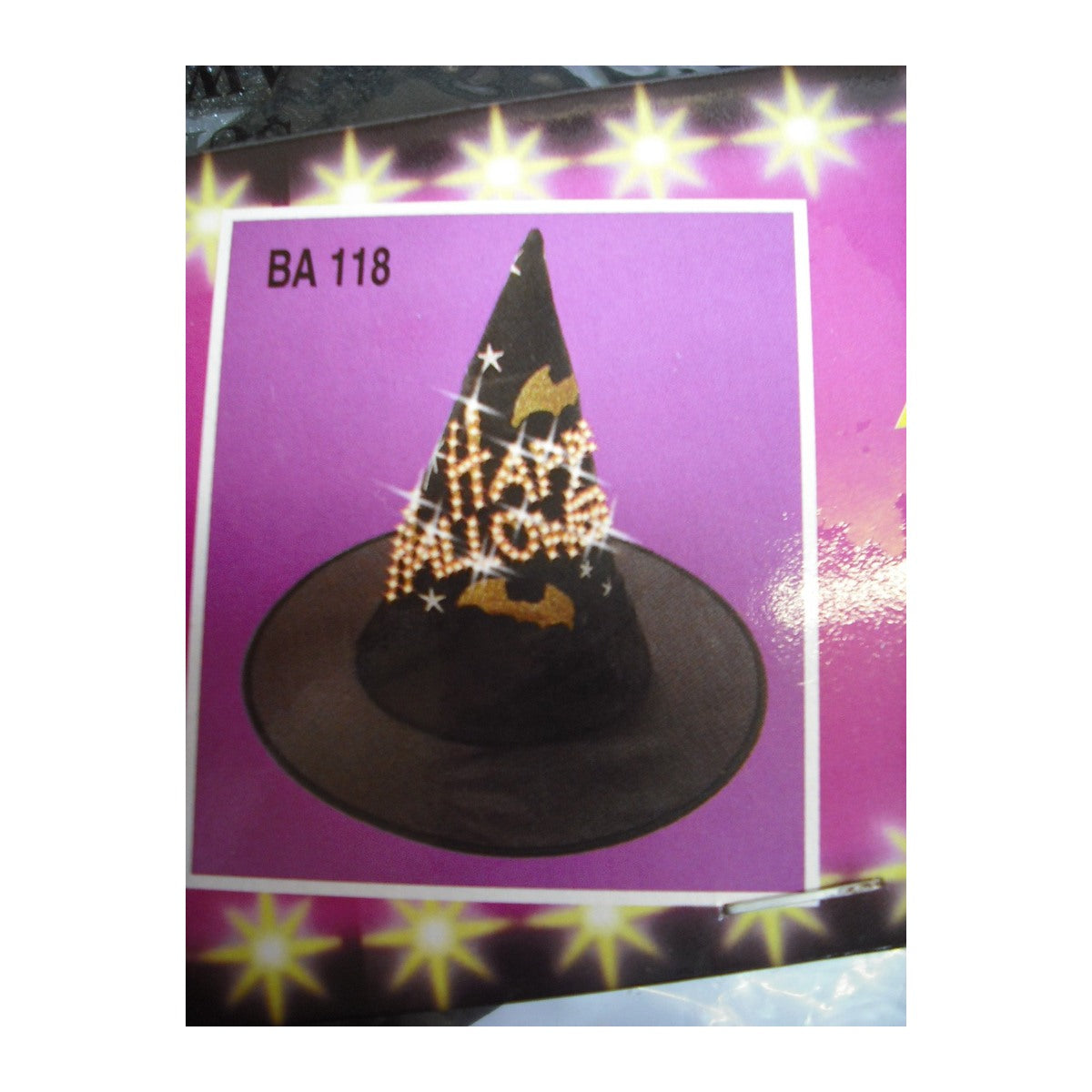 Kids Flashing Witch Hat – Black Battery Operated Halloween Fancy Dress on a clean white square background