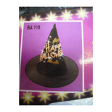 Kids Flashing Witch Hat – Black Battery Operated Halloween Fancy Dress on a clean white square background