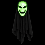 Illustration of green glow-in-the-dark effect on the skeleton mask