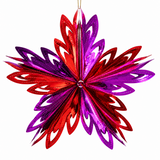 Red and purple hanging foil Christmas star