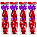 Four red and purple Christmas star cascade packs