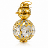Leonardo gold-plated crystal snowman Christmas ornament front view