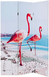 Flamingo canvas folding room divider