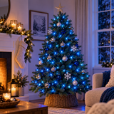 Close-up of Premier blue LED Supabrights Christmas lights