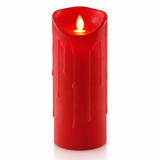 Premier red 23cm LED dancing flame candle front view