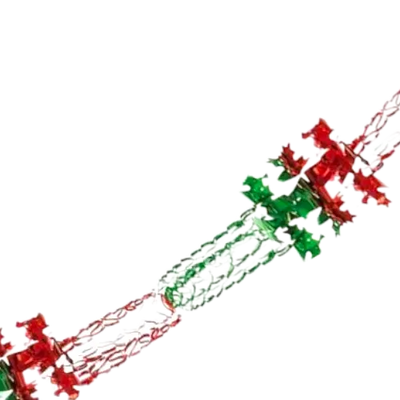 Christmas Red and Green Foil Hanging Garland Decoration 2.7m