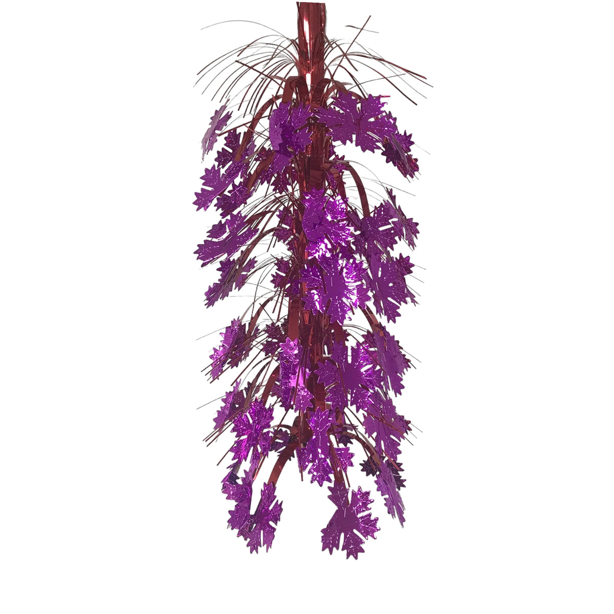 Red and purple foil Christmas cascade hanging decoration 65cm