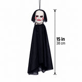 15 inch 38 cm overall height guide for Jigsaw Billy hanging Halloween horror decoration