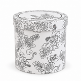 Floral presentation gift box for the set of four black and white ceramic bowls