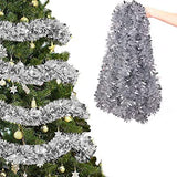 10 metre roll of luxury silver Christmas tinsel