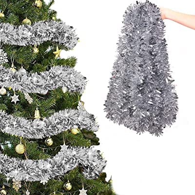 10 metre roll of luxury silver Christmas tinsel