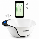 SMART SHSAP3000B digital kitchen nutrition scale with white bowl and smartphone app