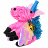 Watchover Voodoo unicorn keyring pink and blue string doll with iridescent wing, gold bell and black hooves