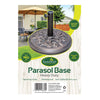 GardenKraft 16860 Heavy Duty Resin Parasol Base/Stylish Rose Design / 9kg Weight/Maximum Pole Diameter 48mm / Easy Screw Mechanism to Secure Parasols/Black Colour