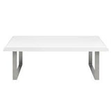 Actona Radius dining table white gloss top and metal base