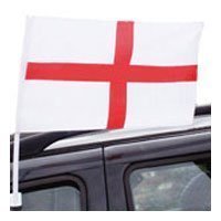Two England St George's Cross car supporter flags