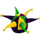 Pack of 12 light-up velvet jester hats with flashing red lights