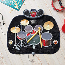 Load image into Gallery viewer, Drum Kit Music Game Playmat ~ Kids, Fun ~ Includes Drumsticks ~ Interactive, Sounds
